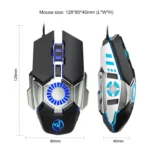 HXSJ J700 Colorful Lighting Programmable E-sports Gaming Wired Mouse - Image 3