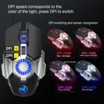 HXSJ J700 Colorful Lighting Programmable E-sports Gaming Wired Mouse - Image 5