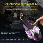 HXSJ J700 Colorful Lighting Programmable E-sports Gaming Wired Mouse - Image 6