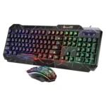 SHIPADOO D620 104-key Wired RGB Color Cracked Backlight Gaming Keyboard Mouse Kit for Laptop, PC - Image 2