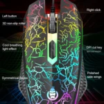 SHIPADOO D620 104-key Wired RGB Color Cracked Backlight Gaming Keyboard Mouse Kit for Laptop, PC - Image 11