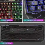 SHIPADOO D620 104-key Wired RGB Color Cracked Backlight Gaming Keyboard Mouse Kit for Laptop, PC - Image 4