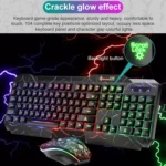 SHIPADOO D620 104-key Wired RGB Color Cracked Backlight Gaming Keyboard Mouse Kit for Laptop, PC - Image 5