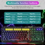 SHIPADOO D620 104-key Wired RGB Color Cracked Backlight Gaming Keyboard Mouse Kit for Laptop, PC - Image 8