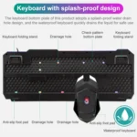 SHIPADOO D620 104-key Wired RGB Color Cracked Backlight Gaming Keyboard Mouse Kit for Laptop, PC - Image 9