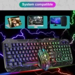 SHIPADOO D620 104-key Wired RGB Color Cracked Backlight Gaming Keyboard Mouse Kit for Laptop, PC - Image 10