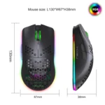 HXSJ T66 7 Keys Colorful Lighting Programmable Gaming Wireless Mouse - Image 2