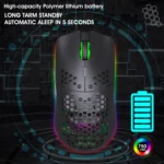 HXSJ T66 7 Keys Colorful Lighting Programmable Gaming Wireless Mouse - Image 6