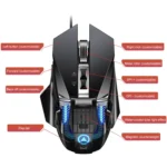 YINDIAO G10 7200DPI 7-modes Adjustable 7-keys RGB Light Wired Metal Mechanical Hard Core Macro Mouse, Style: Audio Version - Image 2