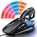 YINDIAO G10 7200DPI 7-modes Adjustable 7-keys RGB Light Wired Metal Mechanical Hard Core Macro Mouse, Style: Audio Version - Image 3