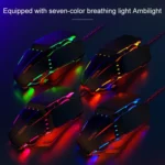 YINDIAO 3200DPI 4-modes Adjustable 7-keys RGB Light Wired Metal Mechanical Hard Core Macro Mouse, Style: Silent Version - Image 5