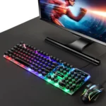 TX300 Mechanical Feel Backlight Punk Wired Keyboard Mouse Set - Image 2