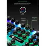 TX300 Mechanical Feel Backlight Punk Wired Keyboard Mouse Set - Image 4