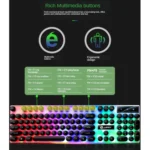 TX300 Mechanical Feel Backlight Punk Wired Keyboard Mouse Set - Image 7