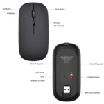 HXSJ M90 2.4GHz Ultrathin Mute Rechargeable Dual Mode Wireless Bluetooth Notebook PC Mouse - Image 3