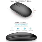 HXSJ M90 2.4GHz Ultrathin Mute Rechargeable Dual Mode Wireless Bluetooth Notebook PC Mouse - Image 4