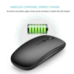 HXSJ M90 2.4GHz Ultrathin Mute Rechargeable Dual Mode Wireless Bluetooth Notebook PC Mouse - Image 5