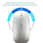 HXSJ M90 2.4GHz Ultrathin Mute Rechargeable Dual Mode Wireless Bluetooth Notebook PC Mouse - Image 6