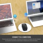 HXSJ M90 2.4GHz Ultrathin Mute Rechargeable Dual Mode Wireless Bluetooth Notebook PC Mouse - Image 9