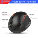 HXSJ T33 2.4GHz Ergonomic Optical Wireless Notebook PC Mouse - Image 5