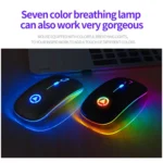 YINDIAO A2 2.4GHz 1600DPI 3-modes Adjustable RGB Light Rechargeable Wireless Silent Mouse - Image 2
