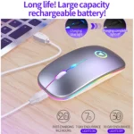 YINDIAO A2 2.4GHz 1600DPI 3-modes Adjustable RGB Light Rechargeable Wireless Silent Mouse - Image 5