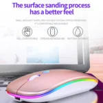 YINDIAO A2 BT3.0 + BT5.0 + 2.4GHz 1600DPI 3-modes Adjustable RGB Light Wireless Silent Bluetooth Mouse - Image 7
