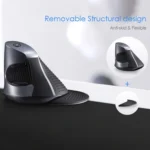 DELUX M618GX Wireless Ergonomic Vertical Mouse 1600DPI Optical Mouse - Image 7