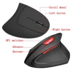 HXSJ T24 6 Buttons 2400 DPI 2.4G Wireless Vertical Ergonomic Mouse with USB Receiver - Image 6