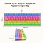 HXSJ V700T 61-key Wired Membrane RGB Backlit Mechanical Keyboard - Image 3