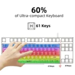 HXSJ V700T 61-key Wired Membrane RGB Backlit Mechanical Keyboard - Image 5