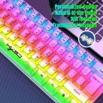 HXSJ V700T 61-key Wired Membrane RGB Backlit Mechanical Keyboard - Image 7