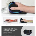 DELUX M618 Plus Wired Blue Version Optical Mouse Ergonomic Vertical Mouse 1600DPI - Image 3