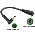 4.5 x 3.0mm Elbow Male to Female Adapter 15cm DC Power Extension Cable for HP - Image 2