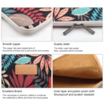 Sleeve Case Colorful Leaves Zipper Briefcase Carrying Bag for Macbook, Samsung, Lenovo, Sony, DELL Alienware, CHUWI, ASUS, HP, 15.6 inch and Below Laptops - Image 4