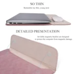 PU01S PU Leather Horizontal Invisible Magnetic Buckle Laptop Inner Bag for 15.4 inch laptops, with Small Bag - Image 9