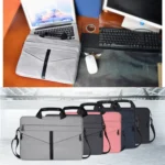 14.1 inch Breathable Wear-resistant Fashion Business Shoulder Handheld Zipper Laptop Bag with Shoulder Strap - Image 11