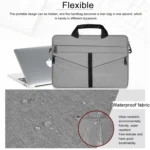 14.1 inch Breathable Wear-resistant Fashion Business Shoulder Handheld Zipper Laptop Bag with Shoulder Strap - Image 7