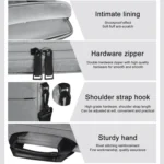 14.1 inch Breathable Wear-resistant Fashion Business Shoulder Handheld Zipper Laptop Bag with Shoulder Strap - Image 8