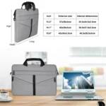 14.1 inch Breathable Wear-resistant Fashion Business Shoulder Handheld Zipper Laptop Bag with Shoulder Strap - Image 10