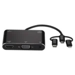 3 in 1 8 Pin + Micro USB + Type-C to AV + HDMI + VGA 15 Pin HD Screen Player Adapter Converter with Audio - Image 2