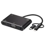 3 in 1 8 Pin + Micro USB + Type-C to AV + HDMI + VGA 15 Pin HD Screen Player Adapter Converter with Audio - Image 3