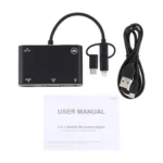 3 in 1 8 Pin + Micro USB + Type-C to AV + HDMI + VGA 15 Pin HD Screen Player Adapter Converter with Audio - Image 5