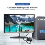 2 in 1 VGA to HDMI + VGA 15 Pin HDTV Adapter Converter with Audio - Image 10