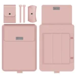 4 in 1 Universal Waterproof PU Leather Laptop Liner Bag with Handle & Stand & Pen Holder + 2 Winders + Mouse Bag + Charger Bag Set for 13 / 14 inch Laptops - Image 2