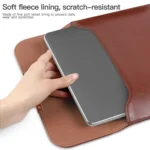 13.3 inch Laptop 2 in 1 PU Leather Sleeve Liner Bag with Mouse Storage Bag - Image 5