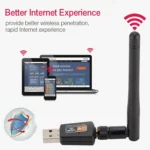 600Mbps 2.4GHz + 5Hz AC Dual Band USB WIFI Adapter with Antenna - Image 5