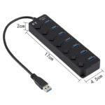 7 Ports USB 3.0 High Speed Multi Hub Expansion with Switch for PC & Laptop - Image 5