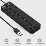 7 Ports USB 3.0 High Speed Multi Hub Expansion with Switch for PC & Laptop - Image 7