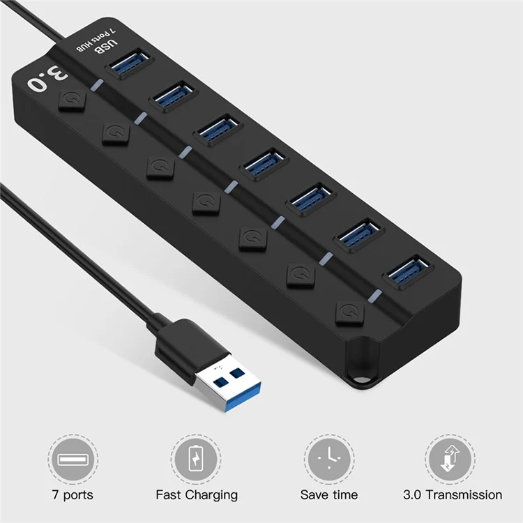 MBC6613_6.webp 7 Ports USB 3.0 High Speed Multi Hub Expansion with Switch for PC & Laptop - Image 7